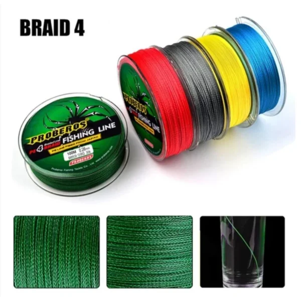 Proberos 4 Strand Braid Line Fishing Line 100M